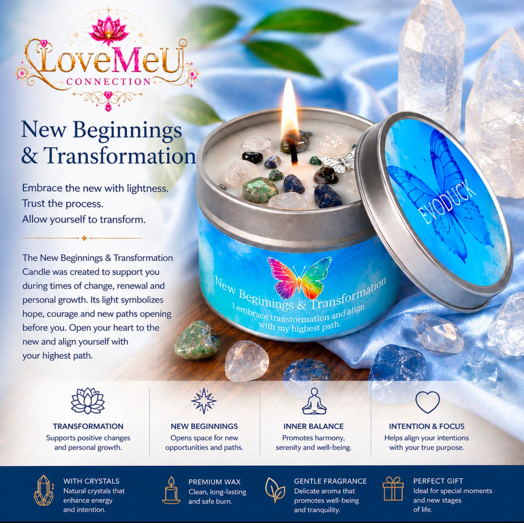 🦋 Vela Novos Começos & Transformação com Cristais