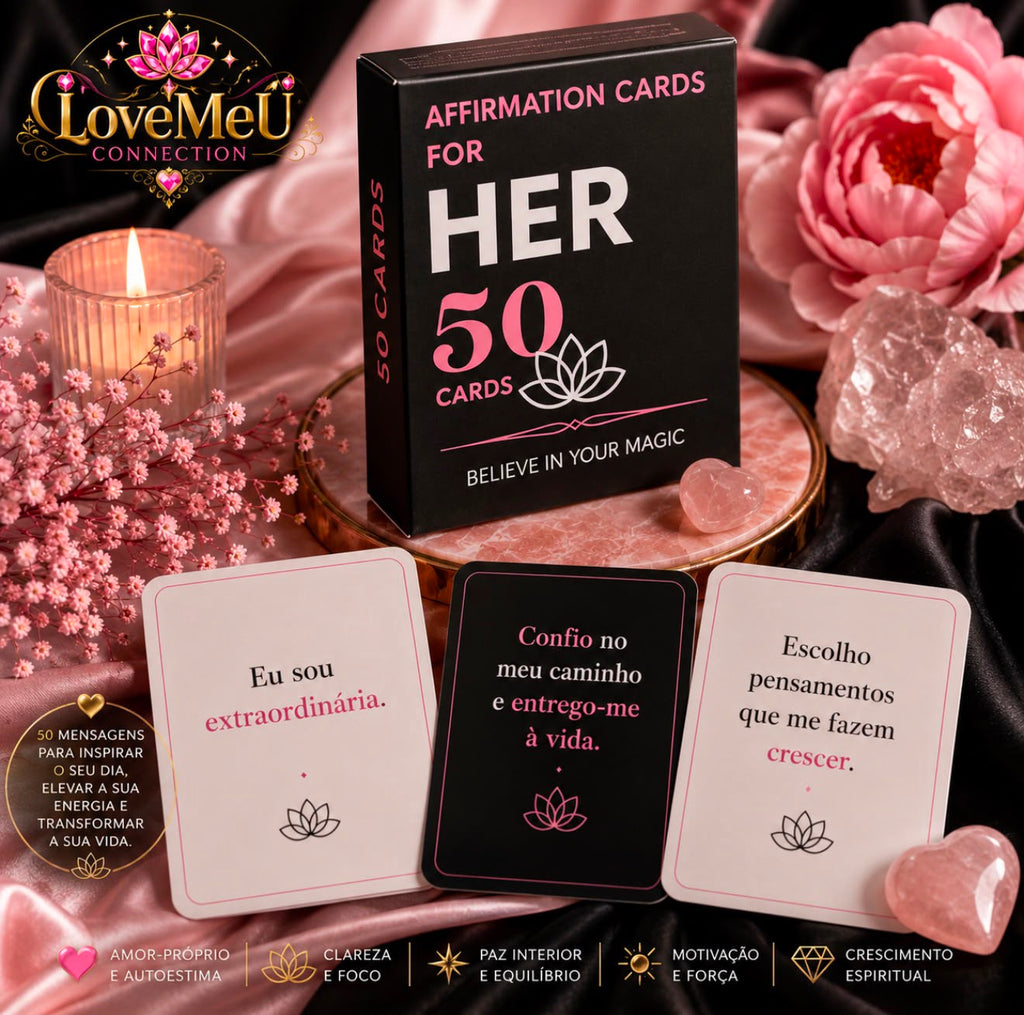 💗 50 Cartões de Afirmações Positivas para Ela