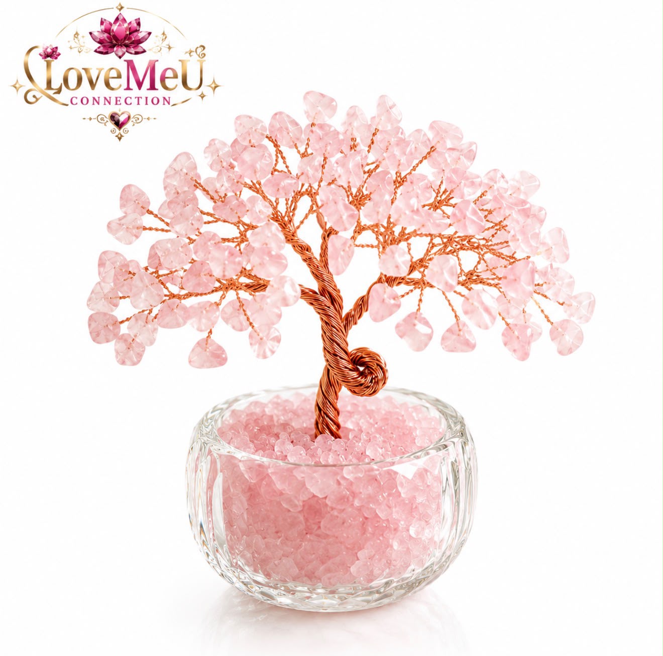 🌸 Árvore da Vida Rosa — Amor, Harmonia & Energia Positiva- Quartzo Rosa.