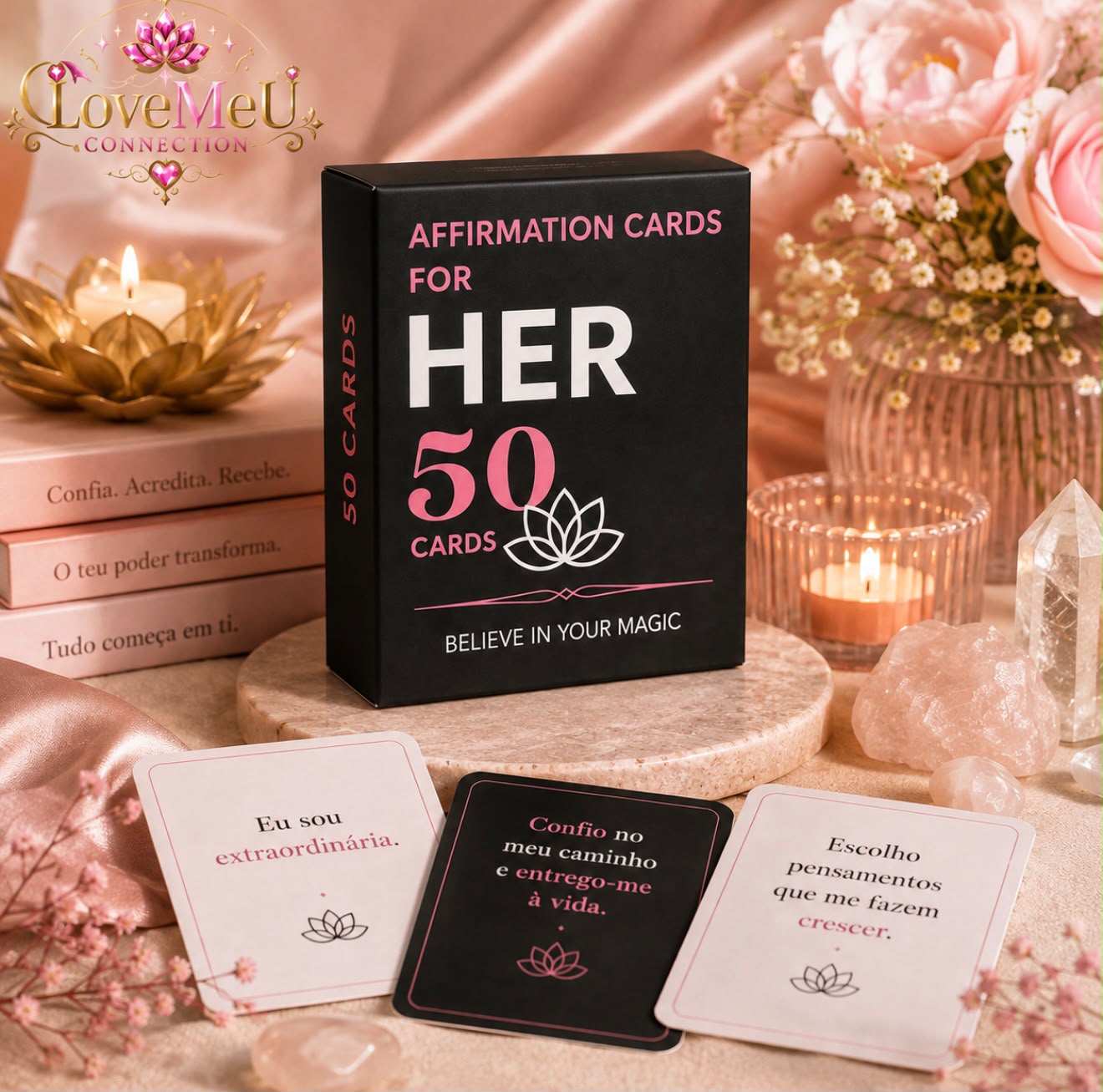 💗 50 Cartões de Afirmações Positivas para Ela
