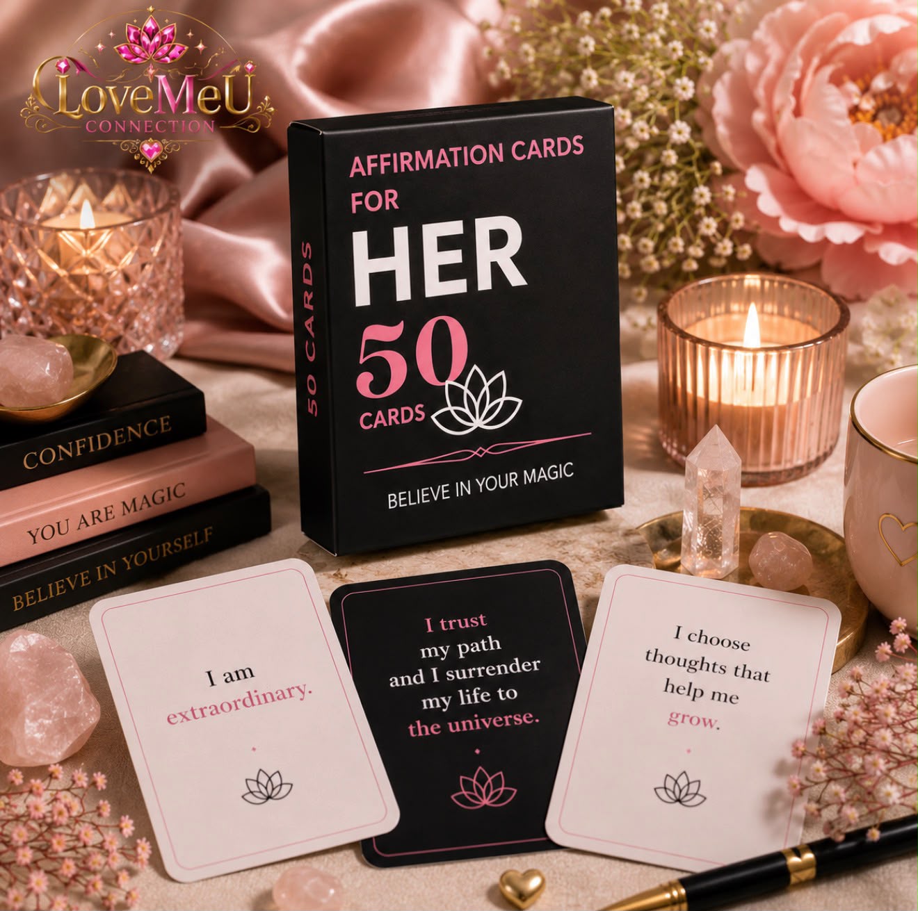 💗 50 Cartões de Afirmações Positivas para Ela