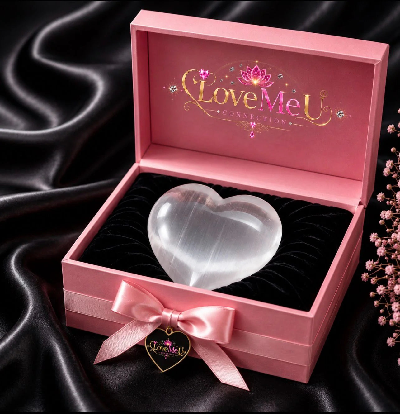 Coração de Selenite Branca Polida 7 cm – Um Presente de Amor, Luz e Conexão