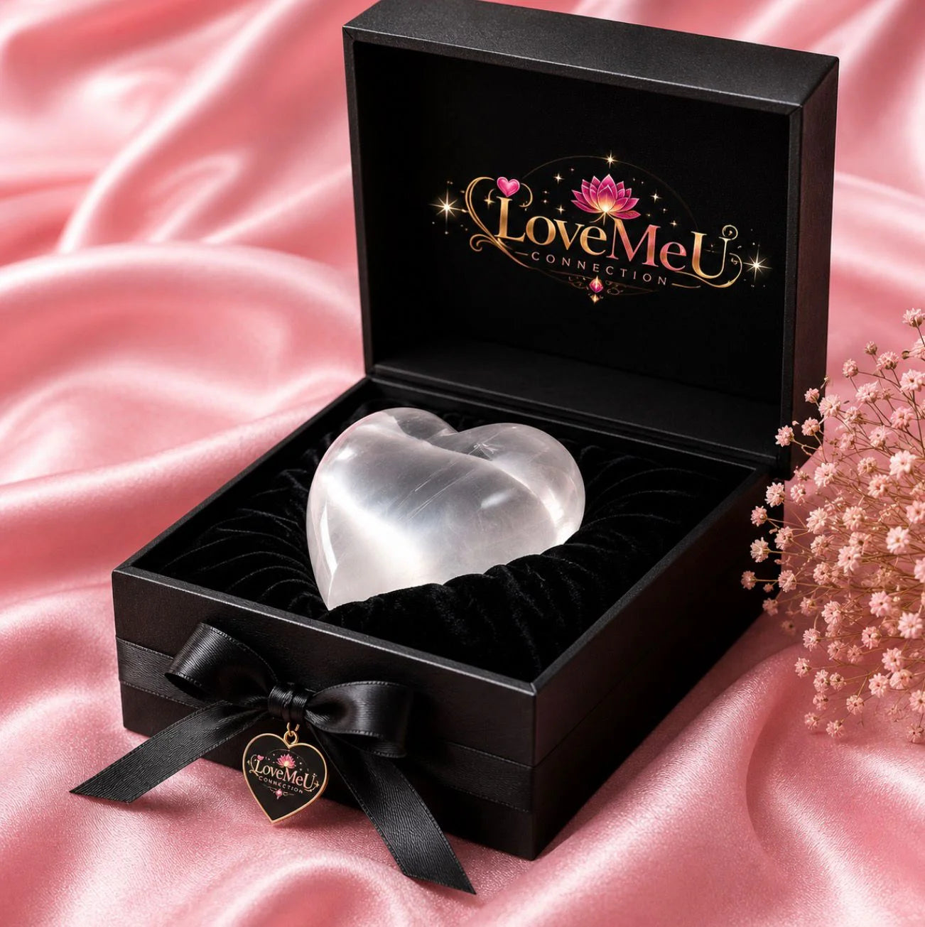 Coração de Selenite Branca Polida 7 cm – Um Presente de Amor, Luz e Conexão