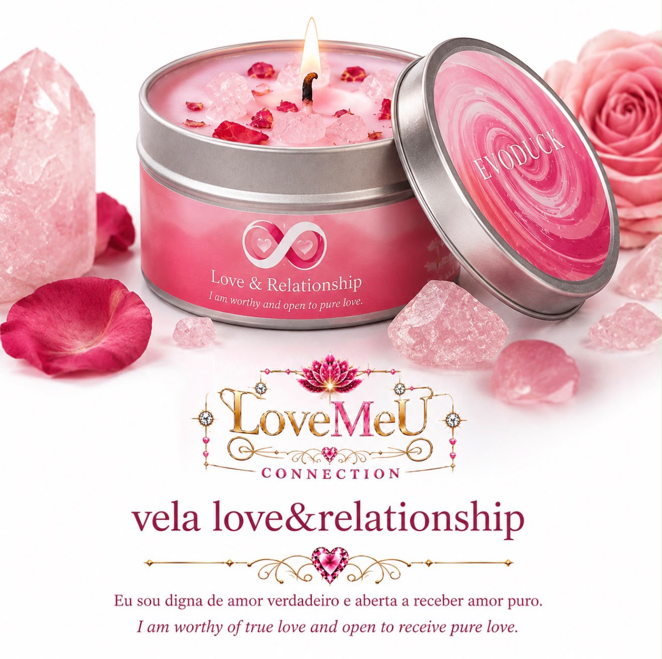 Vela Espiritual Love & Relationship — Rosa & Jasmim
