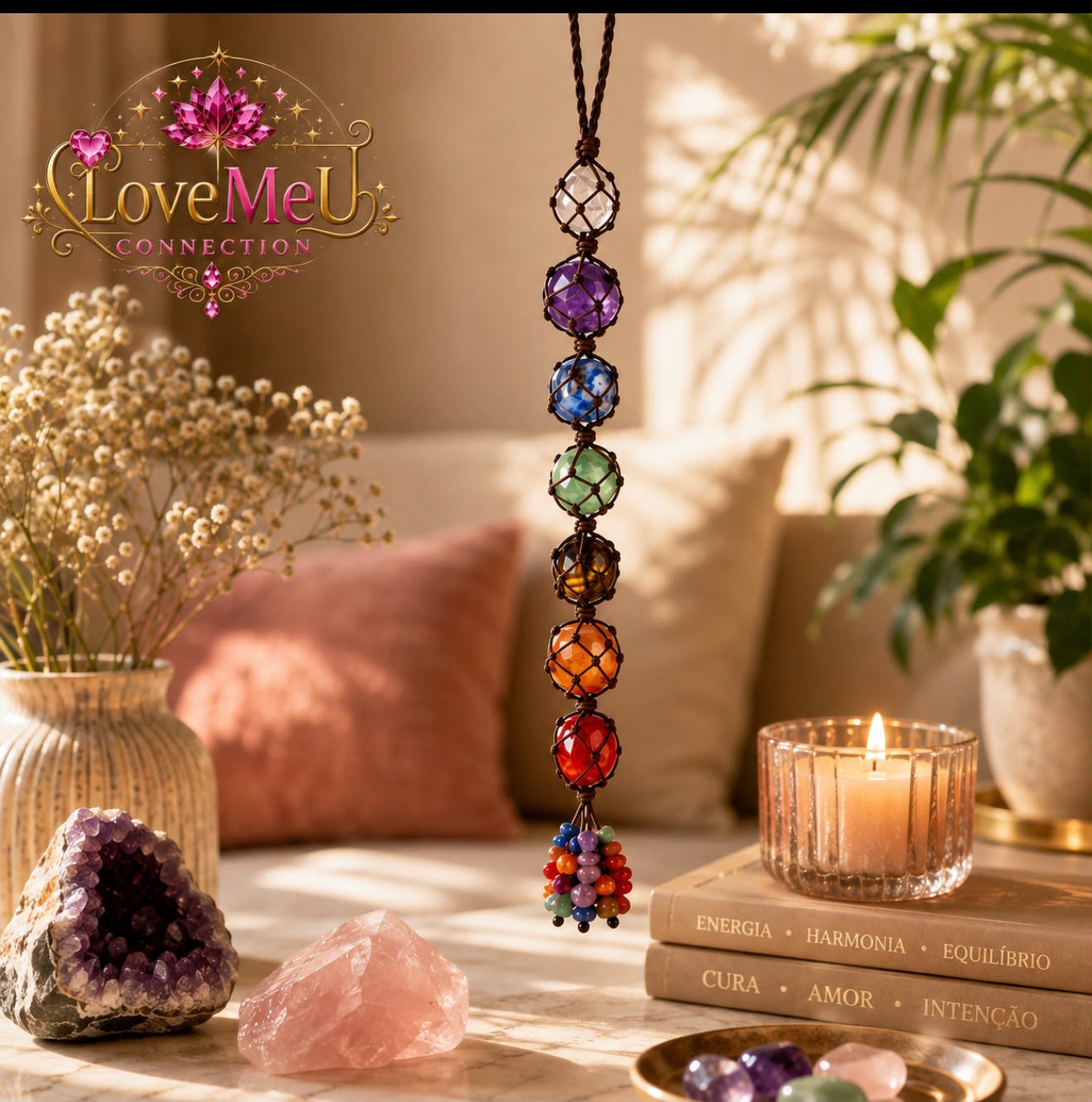 Pingente de Pedras Naturais dos 7 Chakras