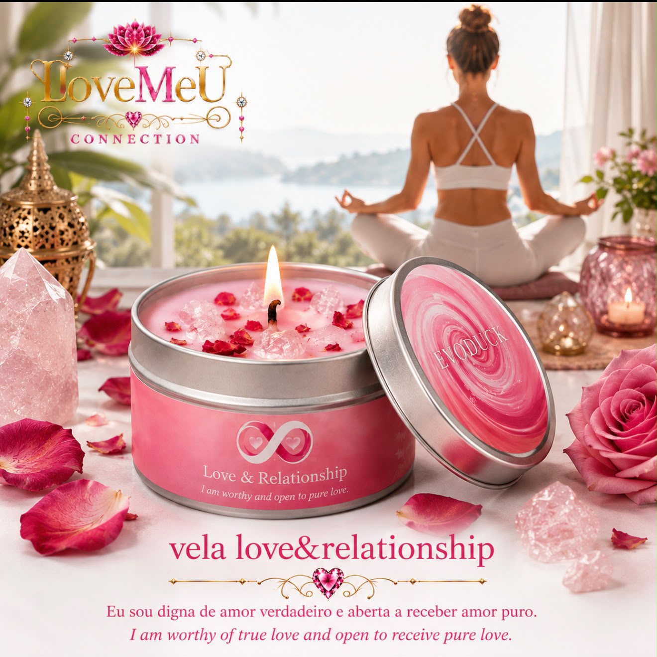 Vela Espiritual Love & Relationship — Rosa & Jasmim