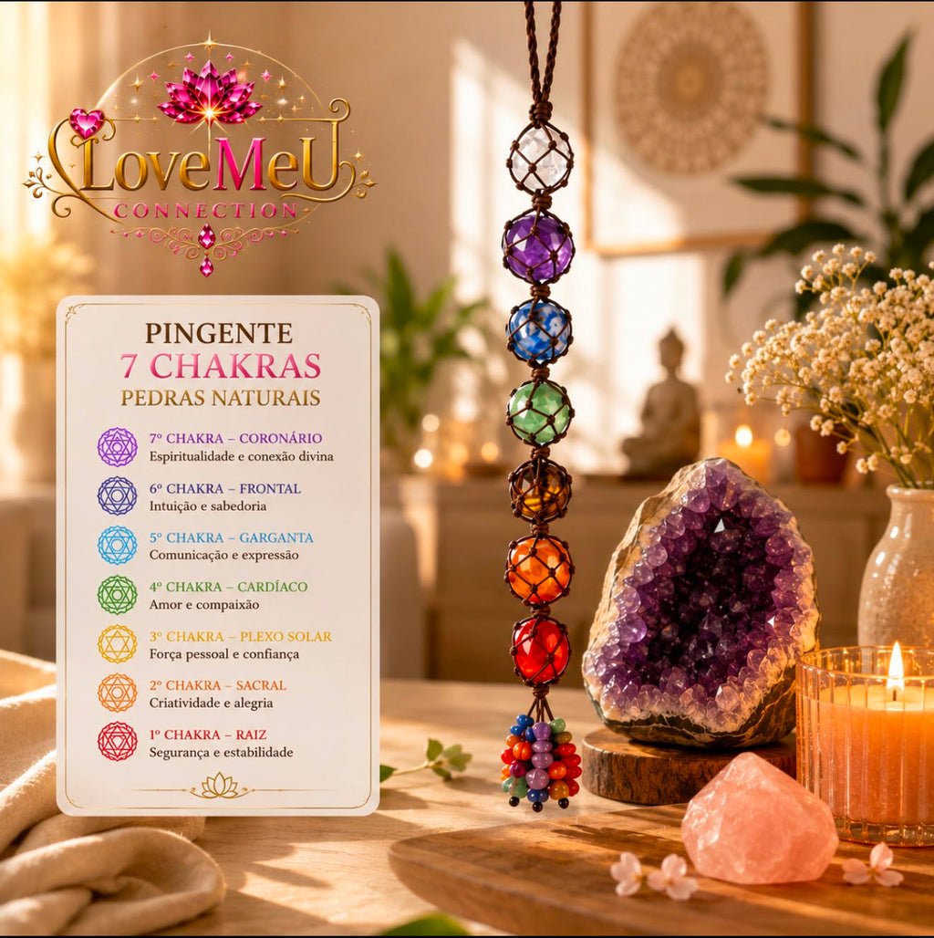 Pingente de Pedras Naturais dos 7 Chakras