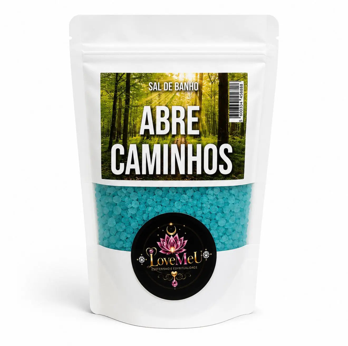 Embalagem do Sal de Banho Abre Caminhos isolada em fundo branco